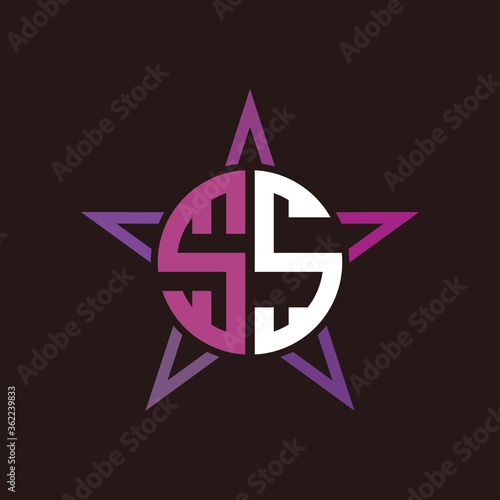 S S initials circle with stars and black background