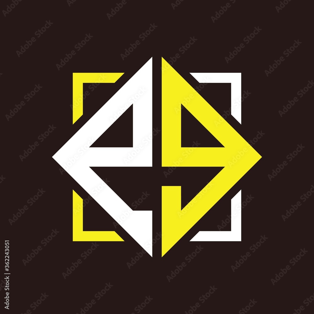 E G Initials quadrangle monogram with square E G Initials quadrangle monogram with square