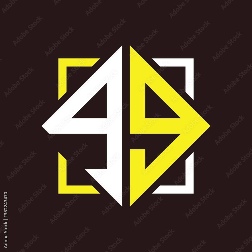 G G Initials quadrangle monogram with square G G Initials quadrangle monogram with square