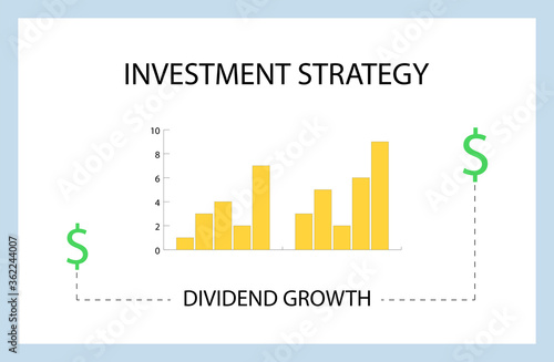 Vector Illustration of Investment Strategy - Dividend Growth Infographic.