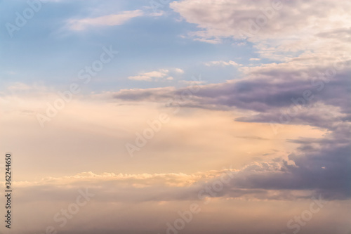 Purple sky of a warm summer sunset 