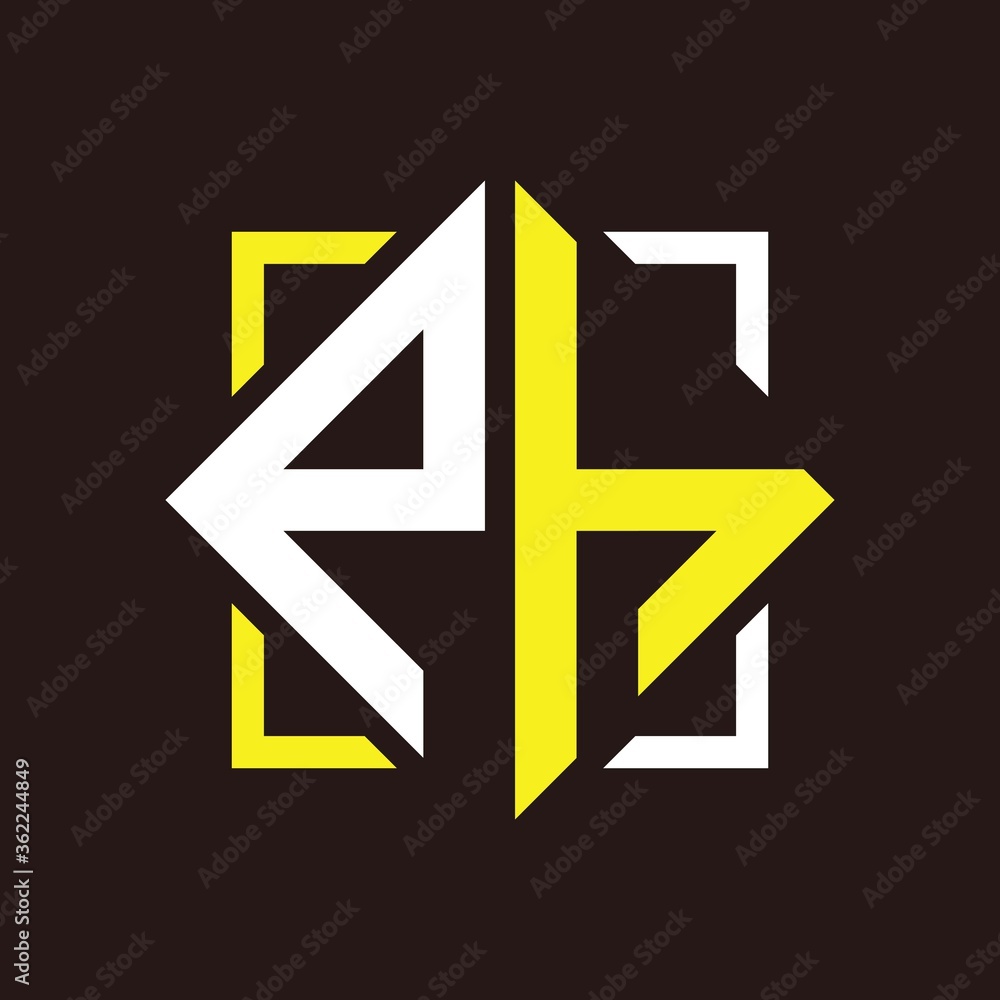 P H Initials quadrangle monogram with square P H Initials quadrangle monogram with square