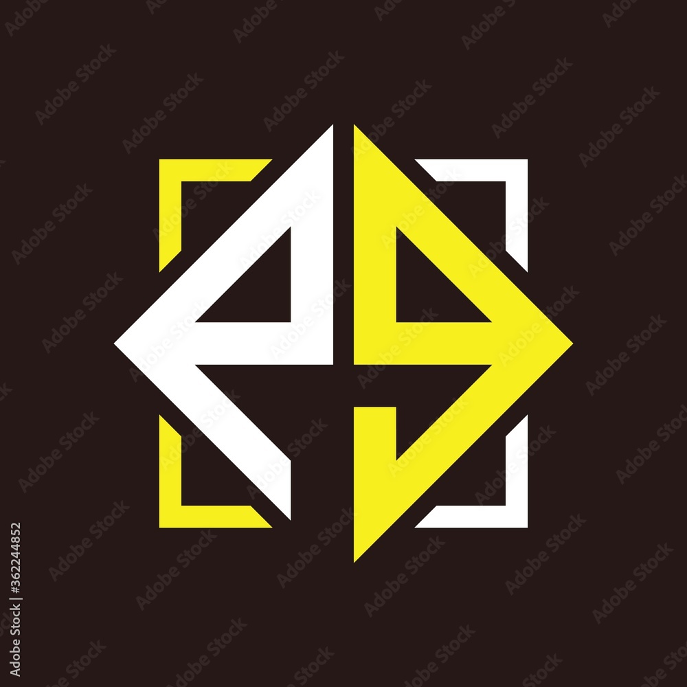 P G Initials quadrangle monogram with square P G Initials quadrangle monogram with square