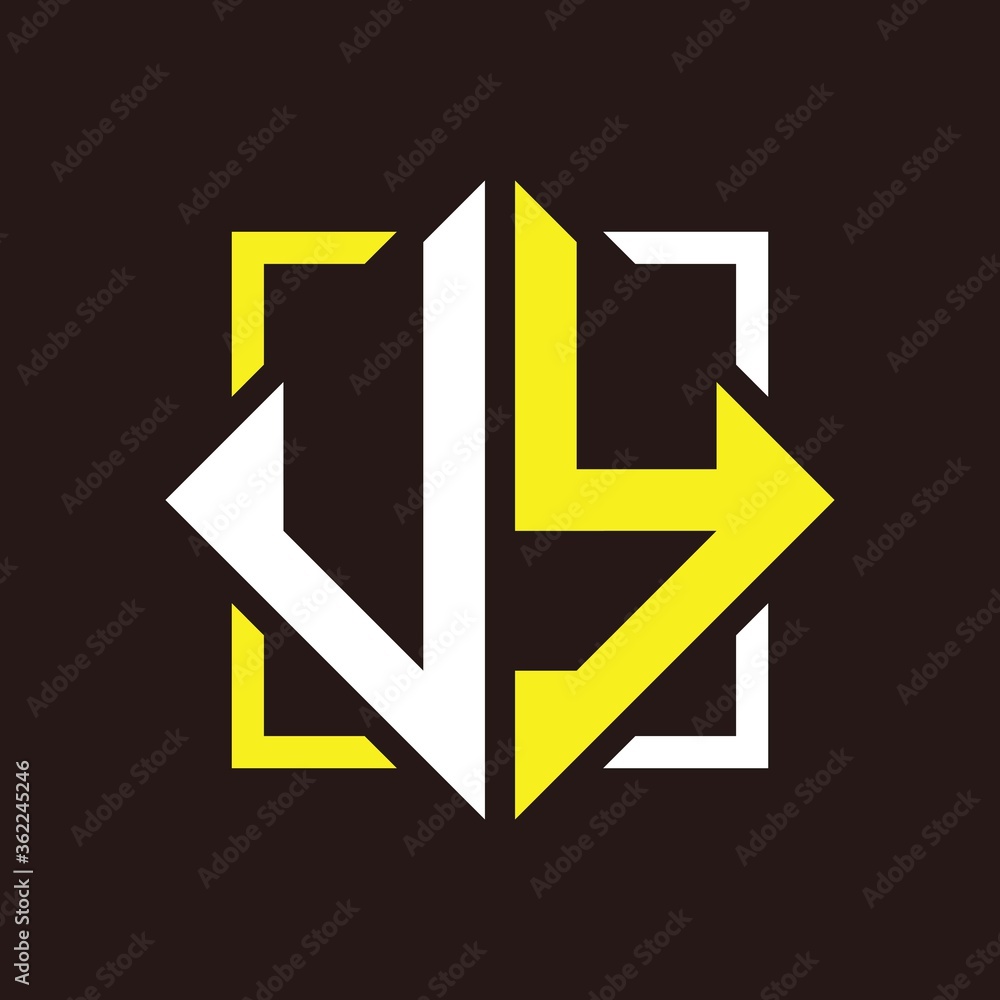 U Y Initials quadrangle monogram with square U Y Initials quadrangle monogram with square
