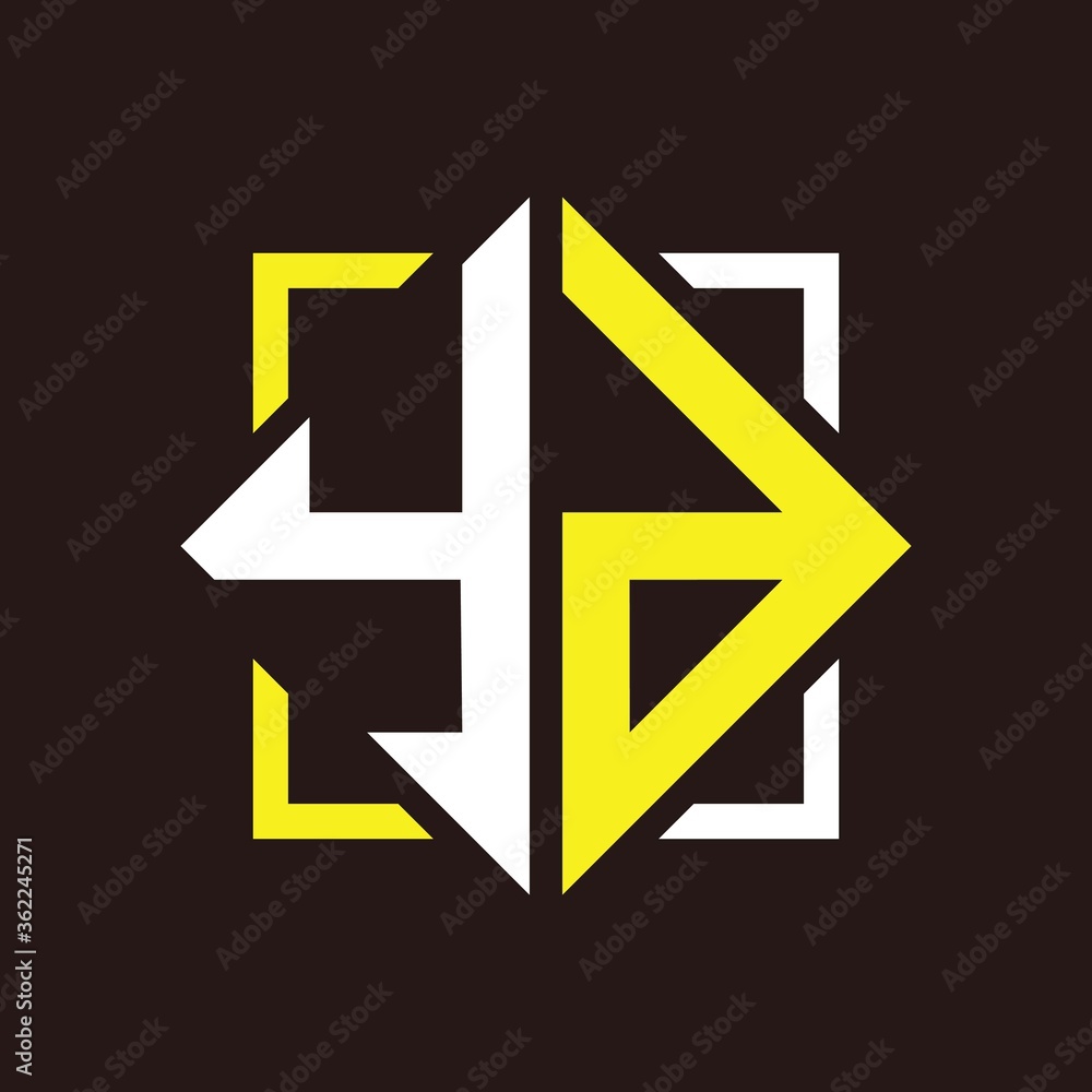 Y D Initials quadrangle monogram with square Y D Initials quadrangle monogram with square