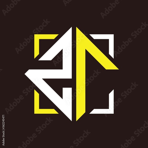 Free Download Z R Initials quadrangle monogram with square - GFXLoad
