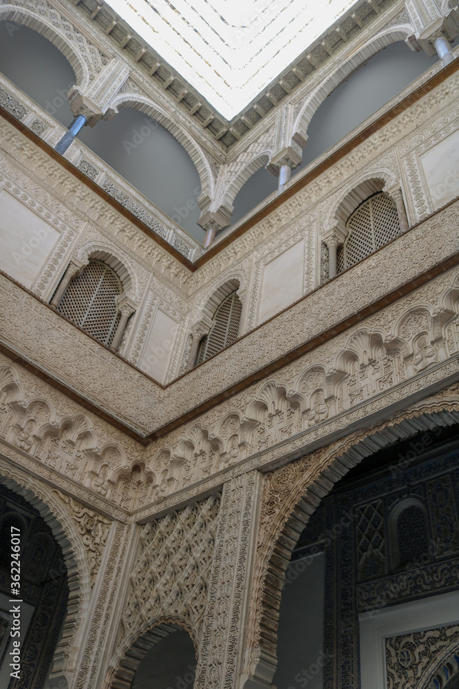 Decorations in the Royal Alcazars of Seville, Spain