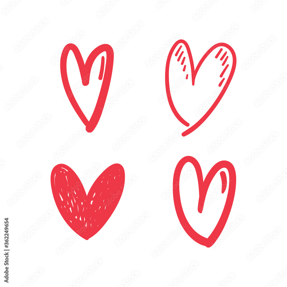 Hand drawn hearts. Set of Heart doodles for valentine's day design or wedding card invitation. Hand drawn hearts. Set of Heart doodles for valentine's day design or wedding card invitation.