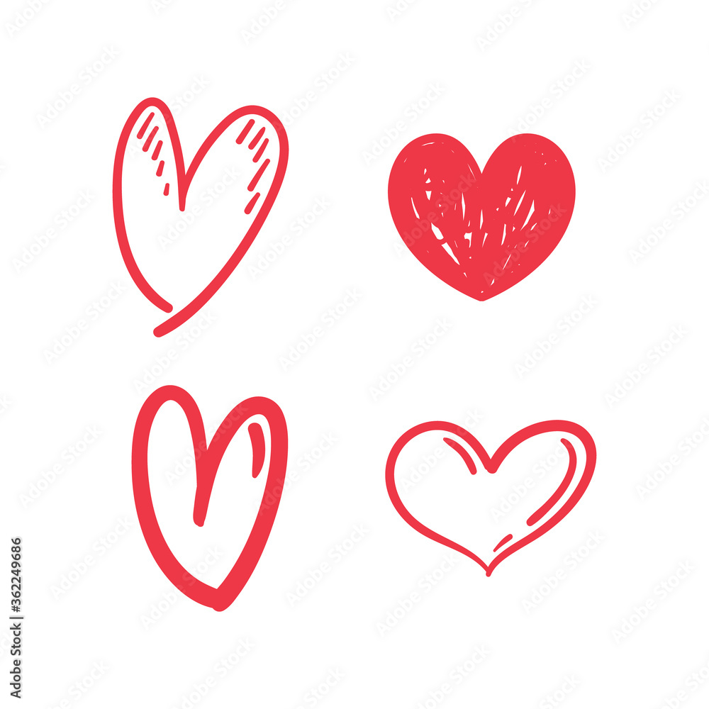 Hand drawn hearts. Set of Heart doodles for valentine's day design or wedding card invitation. Hand drawn hearts. Set of Heart doodles for valentine's day design or wedding card invitation.