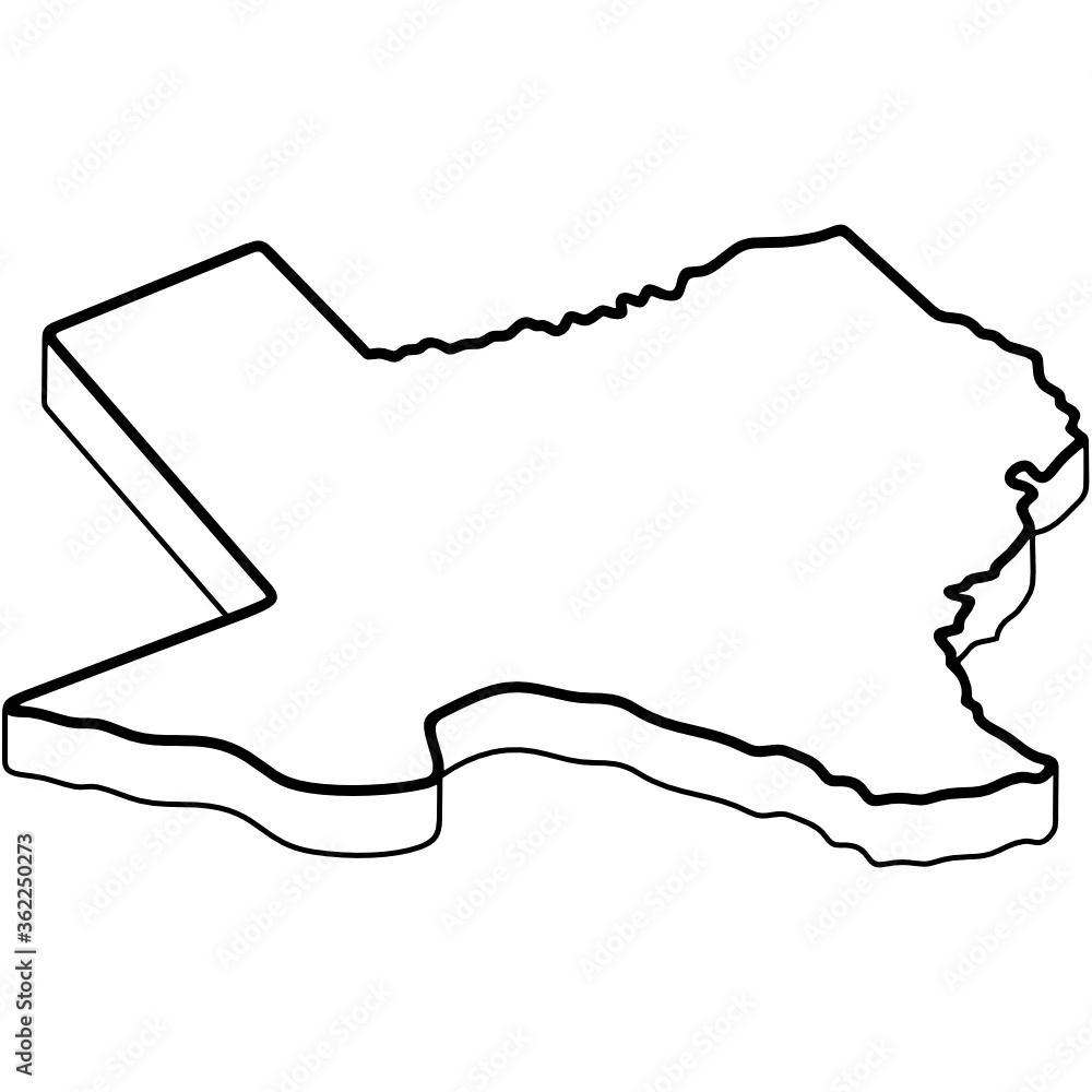 Three-dimensional map of Texas State Three-dimensional map of Texas State
