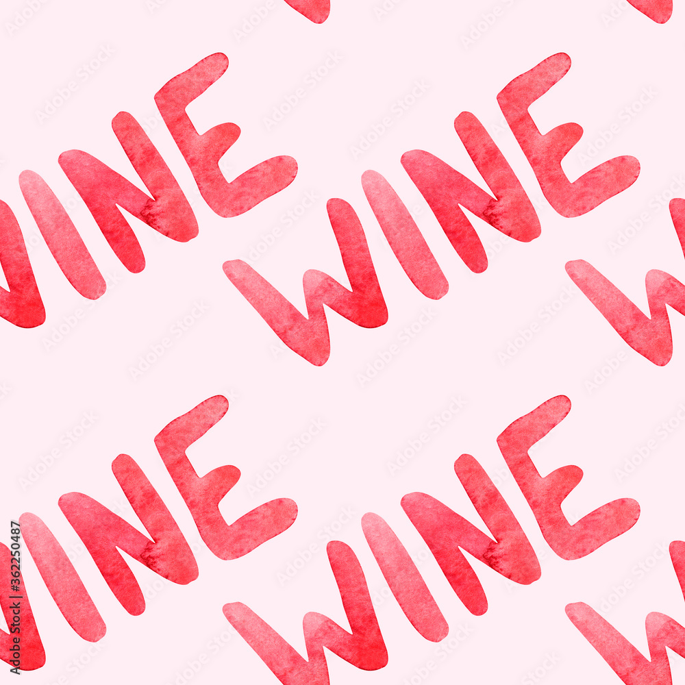 Obraz premium Seamless watercolor pattern on a wine theme