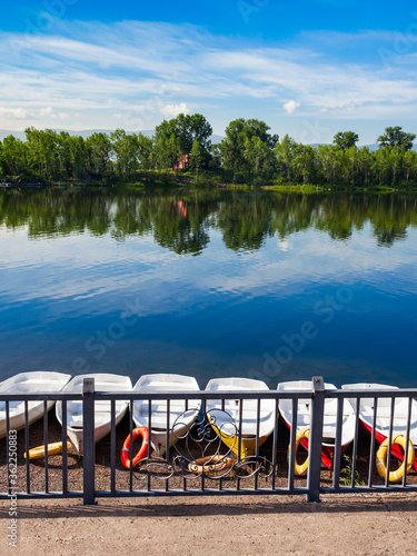 Boats on Yenisei, Krasnoyarsk photo