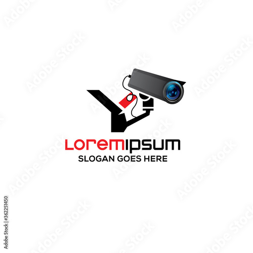 Creative Y letter  CCTV camera logo design template, Realistic CCTV logo vector design