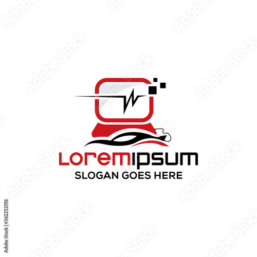 Diagnostic Automobile repair logo design template vector