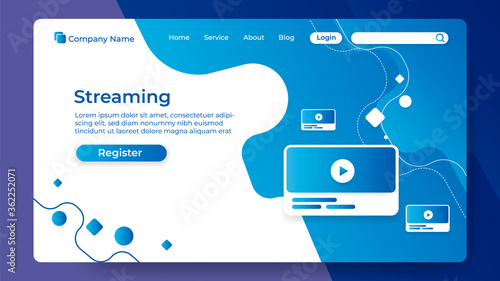 Video streaming landing page template Premium Vector