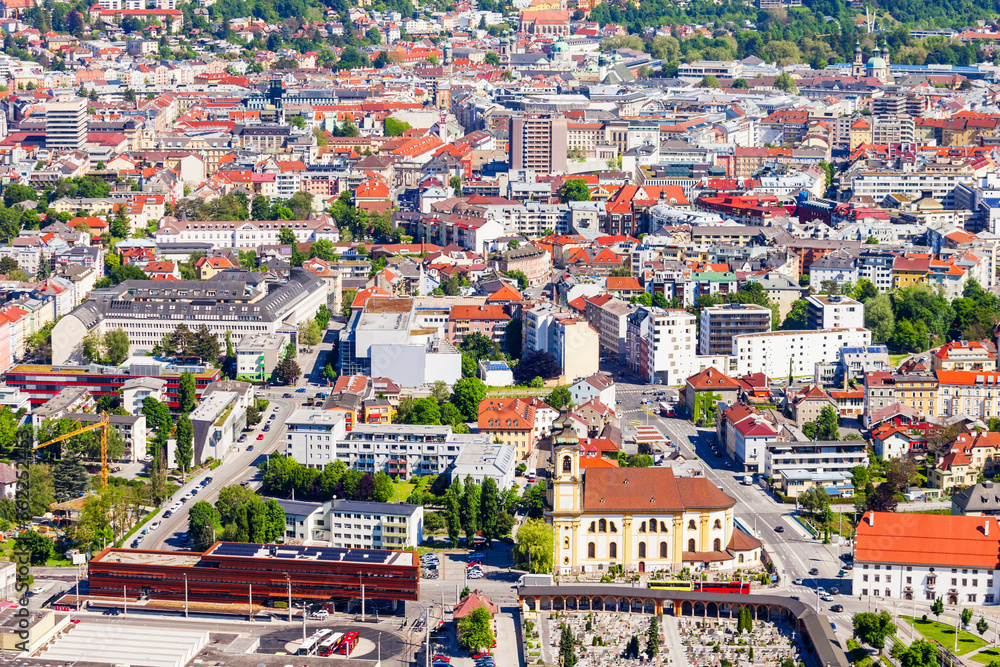 Innsbruck aerial panoramic view