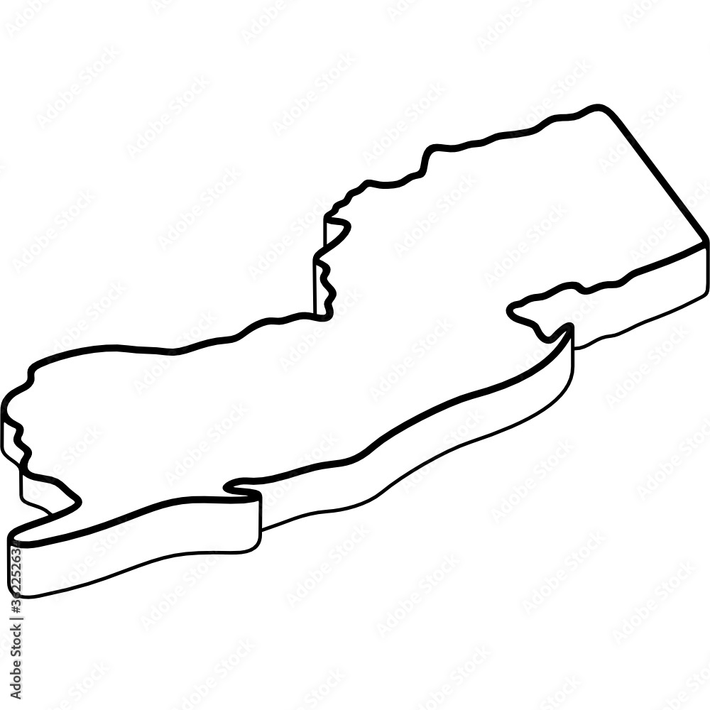 Three-dimensional map of New Jersey State