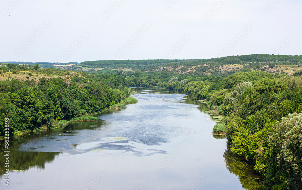 a photo of the river  in the hot summer