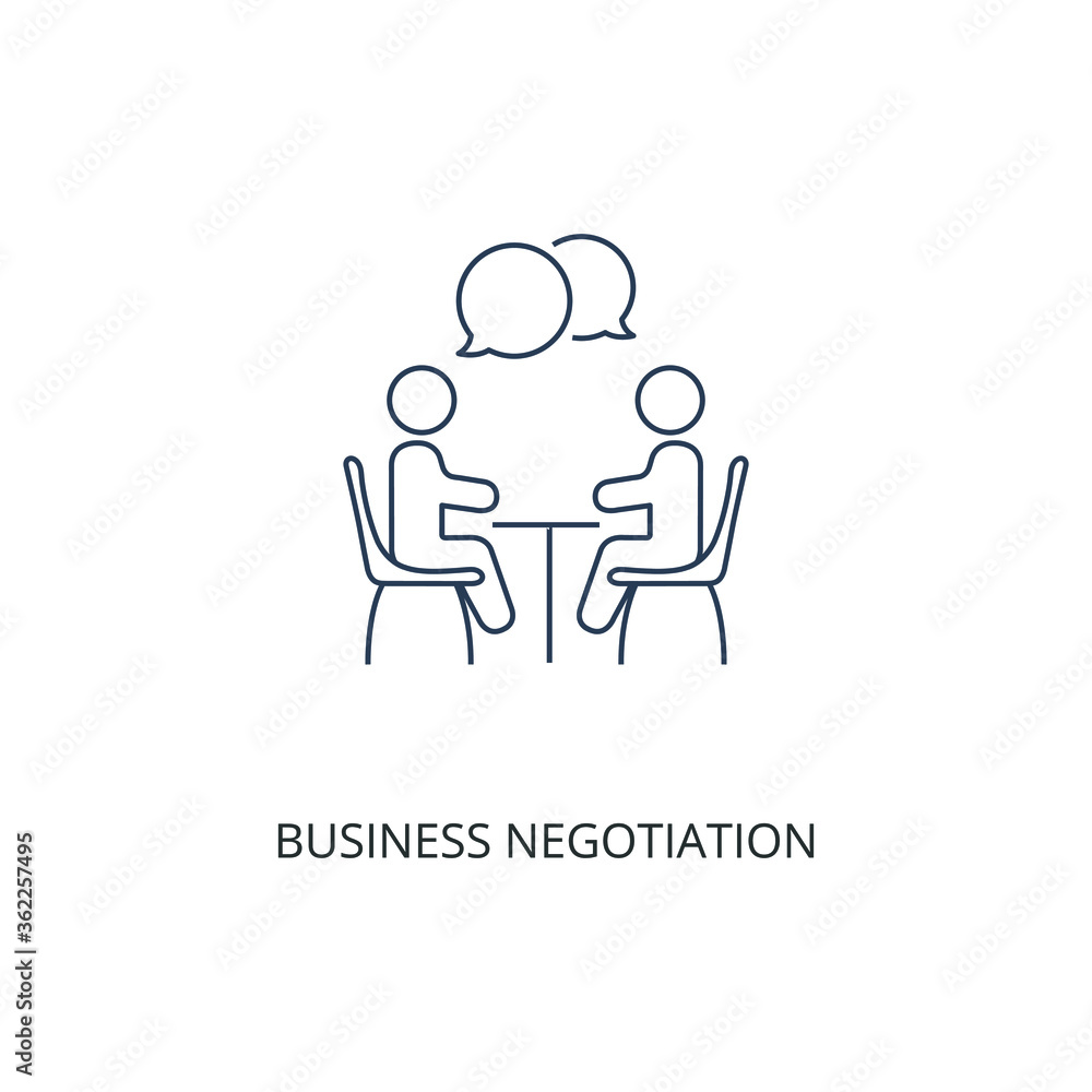 Business negotiation line icon. Flat vector symbol design. Can be used for web and mobile. Business negotiation line icon. Flat vector symbol design. Can be used for web and mobile.
