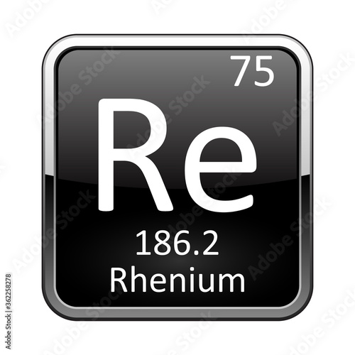 The periodic table element Rhenium. Vector illustration