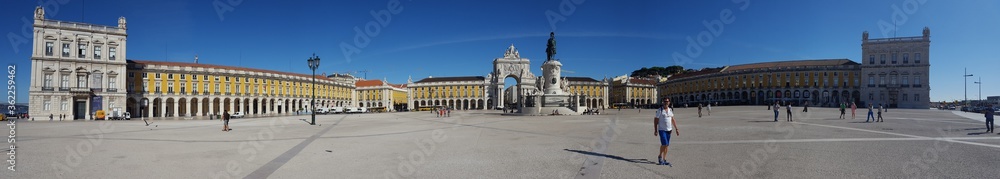 Historical monuments of the beautiful city of Lisbon, Portugal.