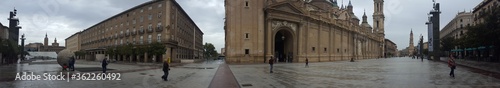 Historical monuments of the beautiful city of Zaragoza, Spain.