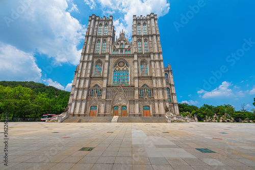 Seoul, South Korea - June28 ,2020 Grand Peace Hall at Kyung Hee University, a popular tourist attraction and famous University of South Korea.