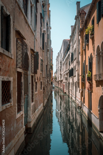 Narrow canal of Venice in Italy © Alex Wolf 