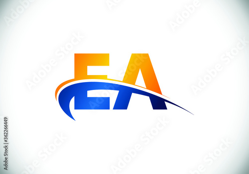 E A Initial Letter Logo design, Graphic Alphabet Symbol for Corporate Business Identity photo