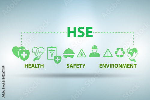 HSE concept for health safety environment photo