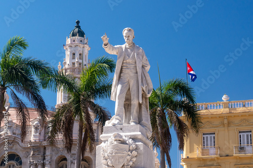 Statue of Jose Marti in the central park. Havana, Cuba on February 7, 2018. photo