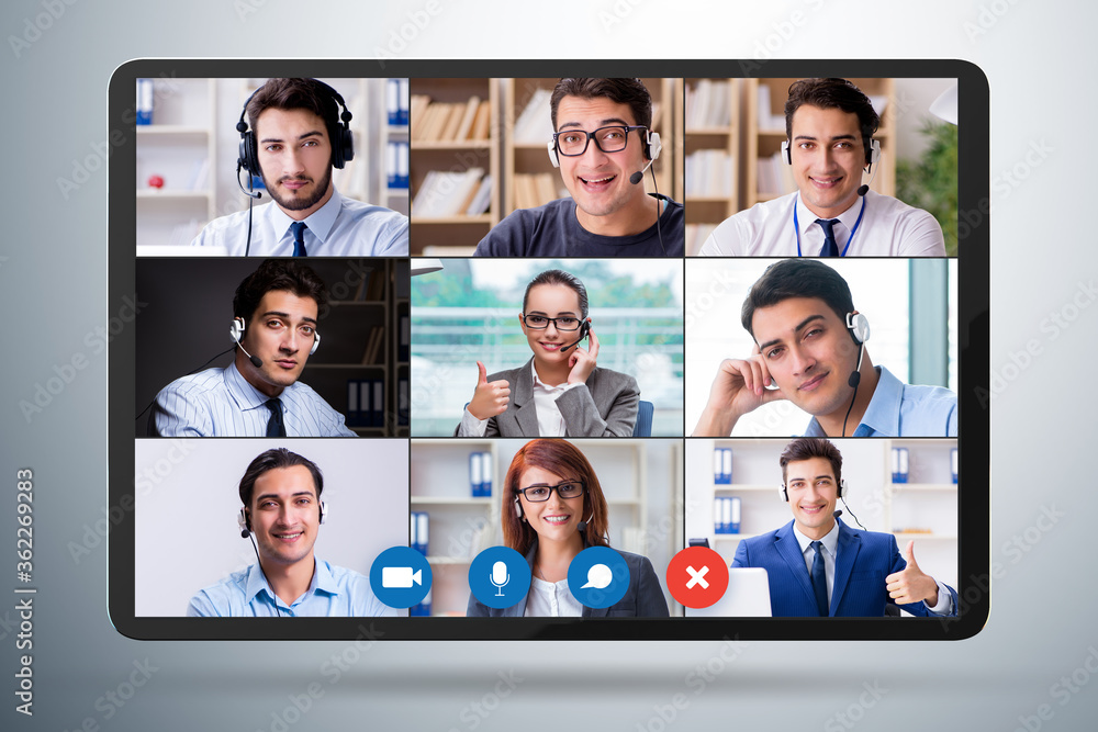 Concept of virtual collaboration through videoconferencing Concept of virtual collaboration through videoconferencing