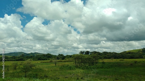 clouds over the field