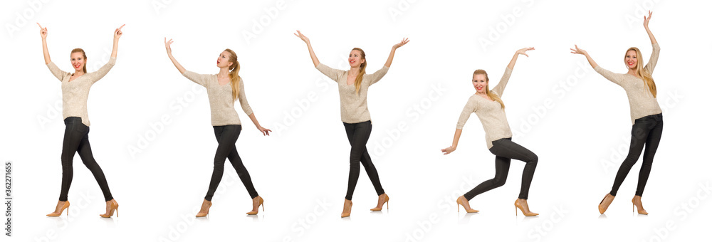 Fototapeta premium Smiling young woman isolated on white