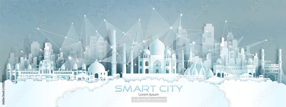 Technology wireless network communication smart city with architecture ...