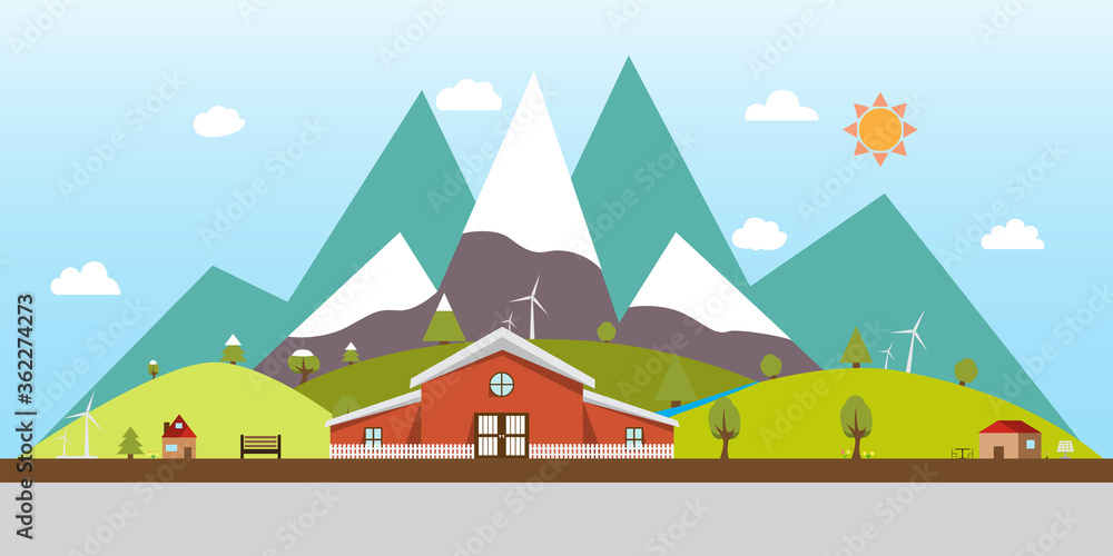 Autumn nature design. Vector flat style. Autumn nature design. Vector flat style.