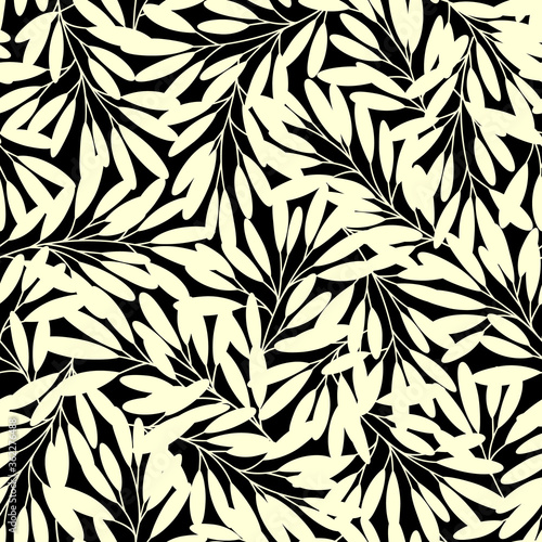 Seamless pattern of a leaf designed simply,