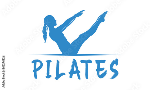 Sitting Pilates Woman Silhouette logo