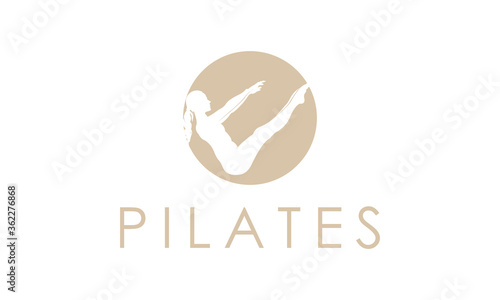 Sitting Pilates Woman Silhouette logo
