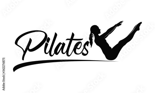 Sitting Pilates Woman Silhouette logo