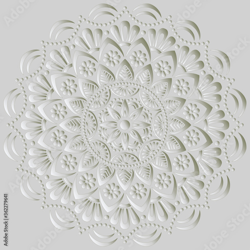 Mandala pattern white 3D gradient good mood