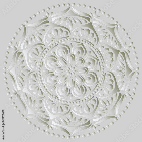 Mandala pattern white 3D gradient good mood