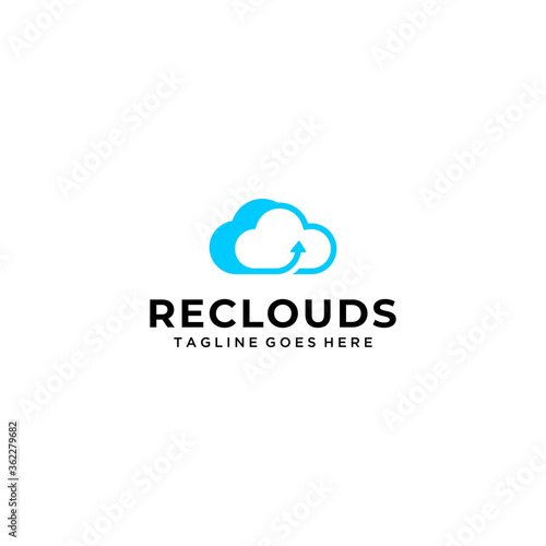 Creative Simple modern reload Cloud sign logo design template