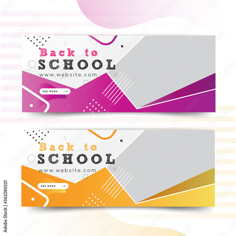Back to school web banner cover design for social media 