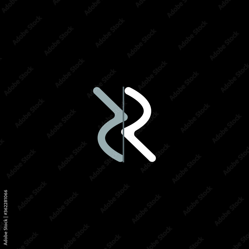 RR letter logo design on black background with gray and white color. RR letter logo design on black background with gray and white color.