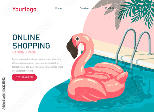 rubber ring flamingo selling app for phone or website, elbow greetingCute Inflatable Pink Flamingo, Rubber Ring In The Swimming Pool. Toys For Active Spend Time And Summer Vacations In The Pool. web © SamsonFM