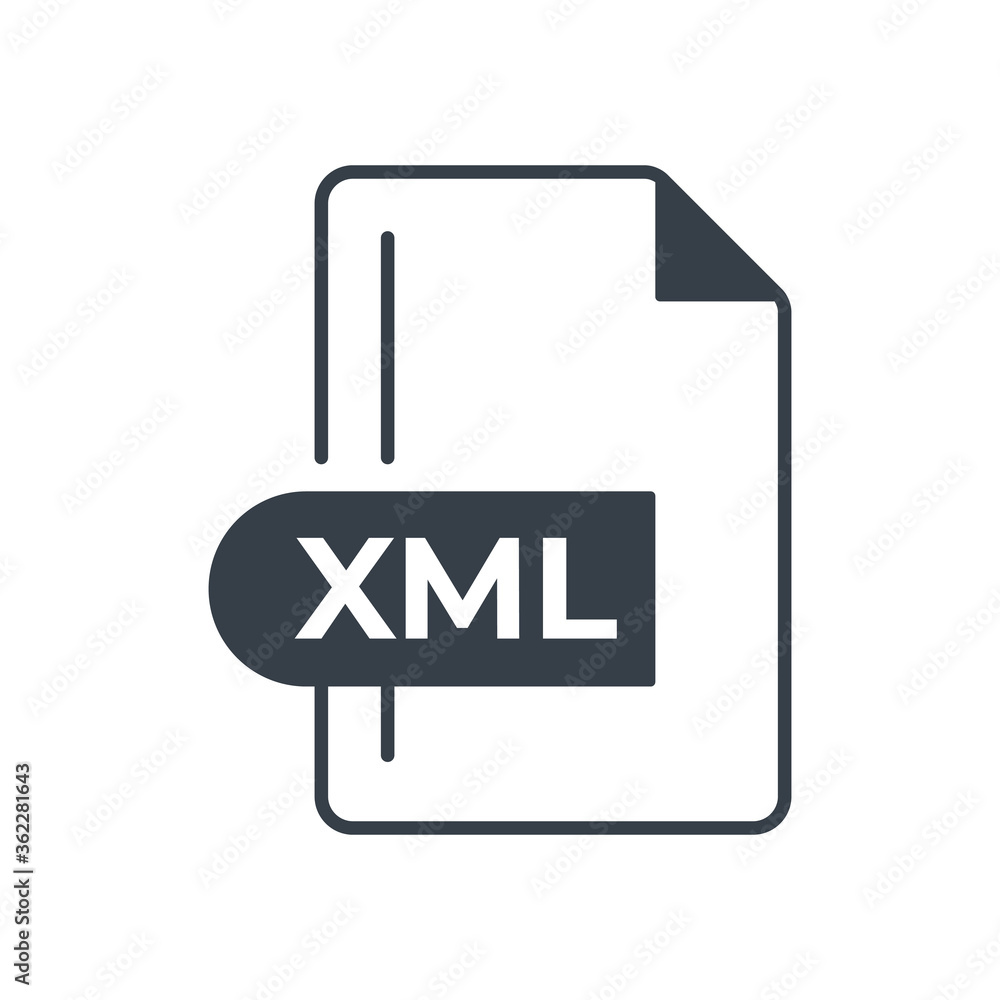 XML File Format Icon. XML extension filled icon. XML File Format Icon. XML extension filled icon.