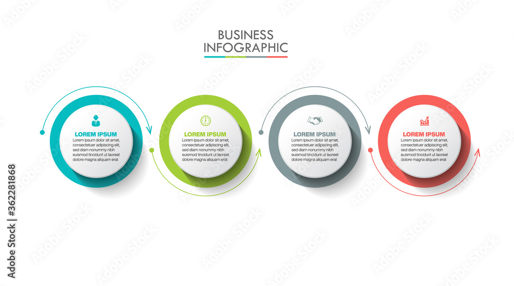 Fototapeta premium Business data visualization. timeline infographic icons designed for abstract background template milestone element modern diagram process technology digital marketing data presentation chart Vector