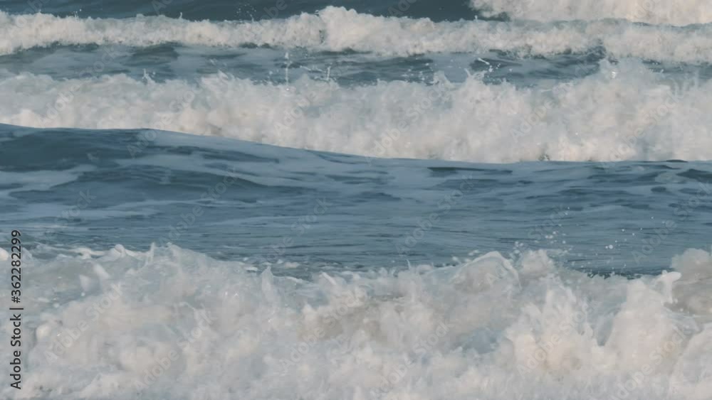 Clean water sea ocean waves in slow motion. Water texture, environmental conservation, climate change background footage, cold color tonality. Clean water sea ocean waves in slow motion. Water texture, environmental conservation, climate change background footage, cold color tonality.