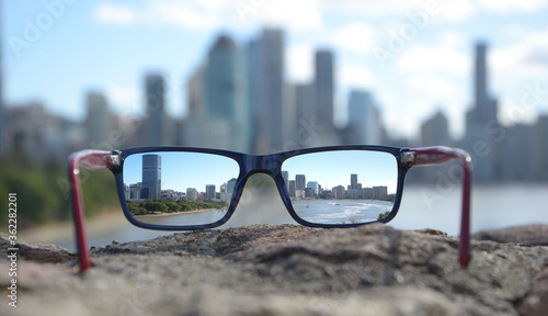 Glasses Looking at City